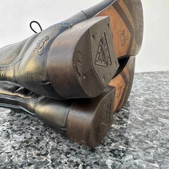 John Fluevog Black Leather Lace up Ankle Boots men’s Size 7. - Picture 11 of 13